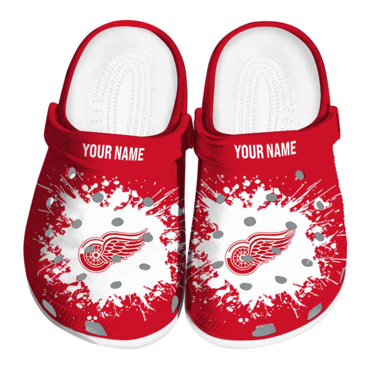 Detroit Red Wings NHL Sport Crocs Crocband Clogs Shoes Comfortable For Men Women and Kids