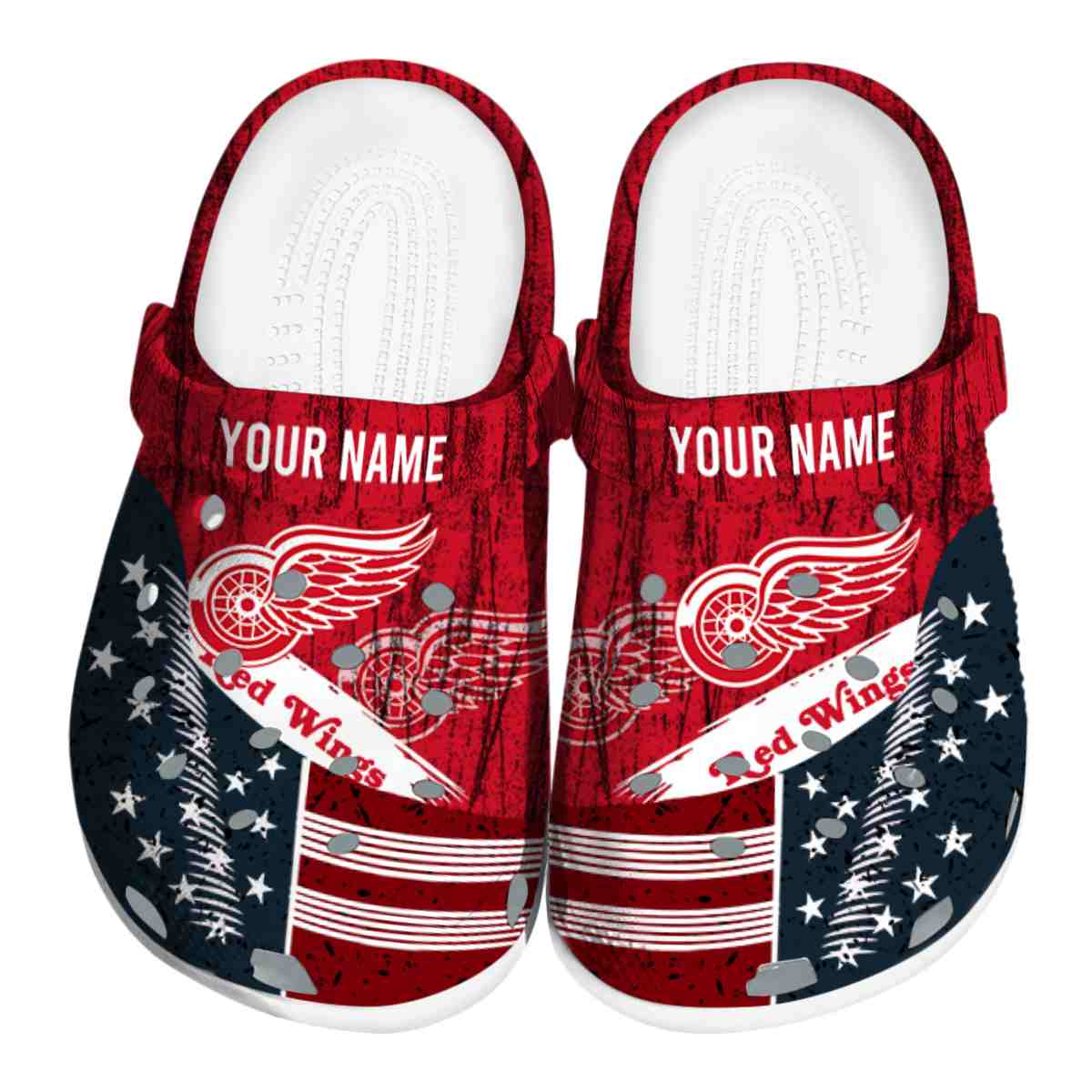Detroit Red Wings NHL Sport Crocs Crocband Clogs Shoes Comfortable For Men Women and Kids