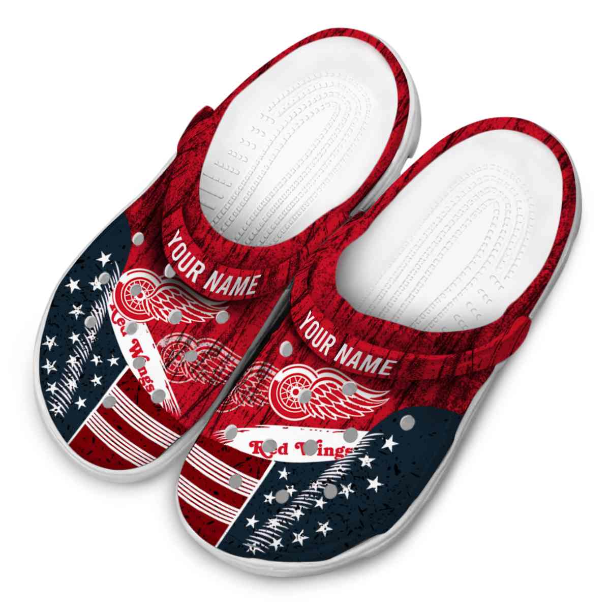 Detroit Red Wings NHL Sport Crocs Crocband Clogs Shoes Comfortable For Men Women and Kids - Image 4