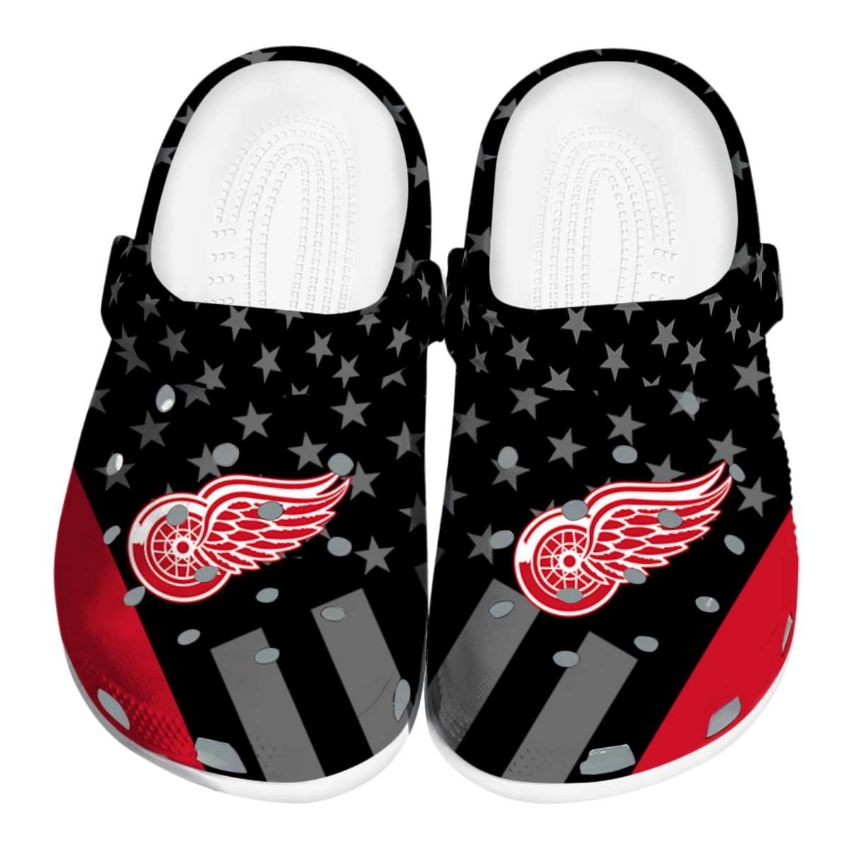 Detroit Red Wings NHL Sport Crocs Crocband Clogs Shoes Comfortable For Men Women and Kids
