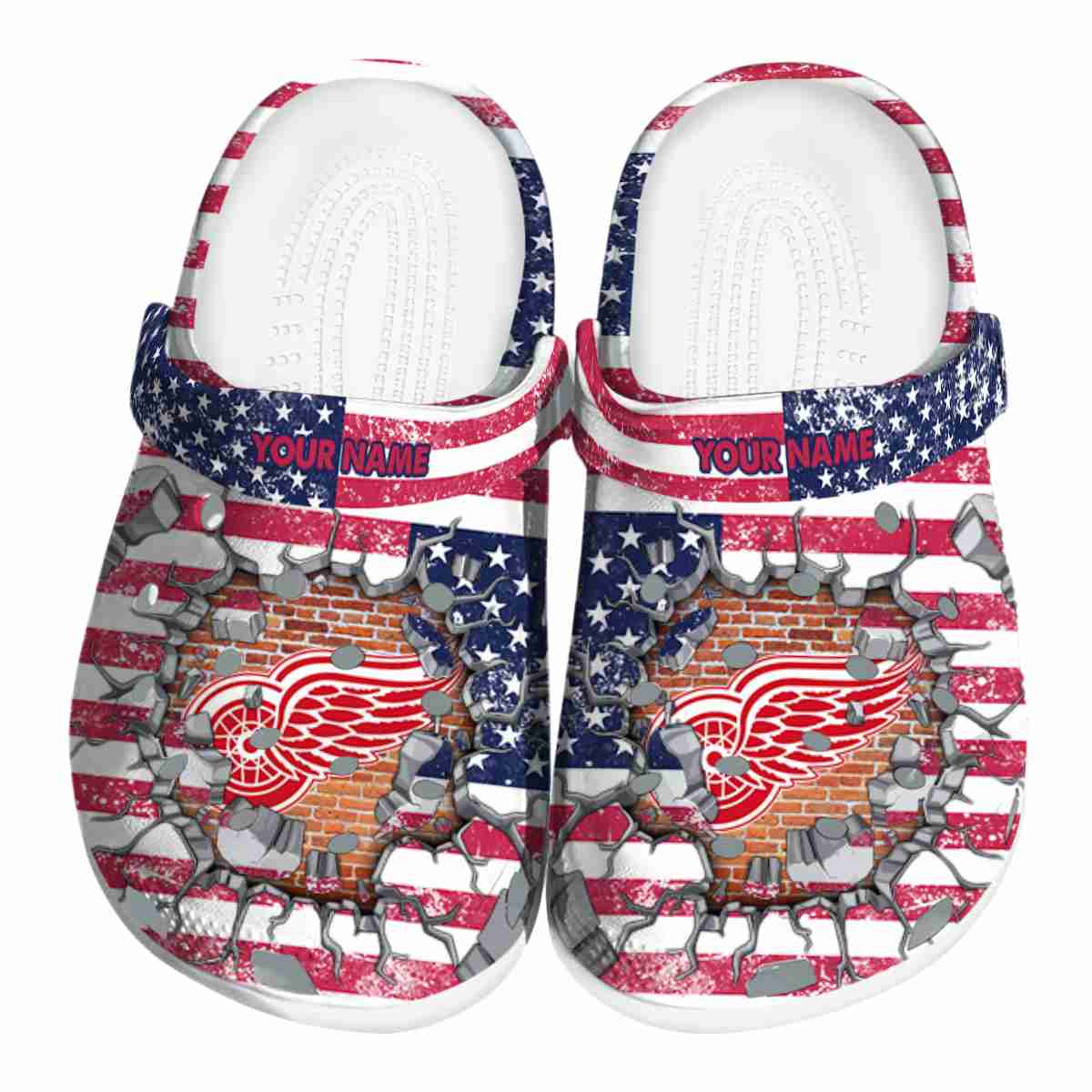 Detroit Red Wings NHL Sport Crocs Crocband Clogs Shoes Comfortable For Men Women and Kids