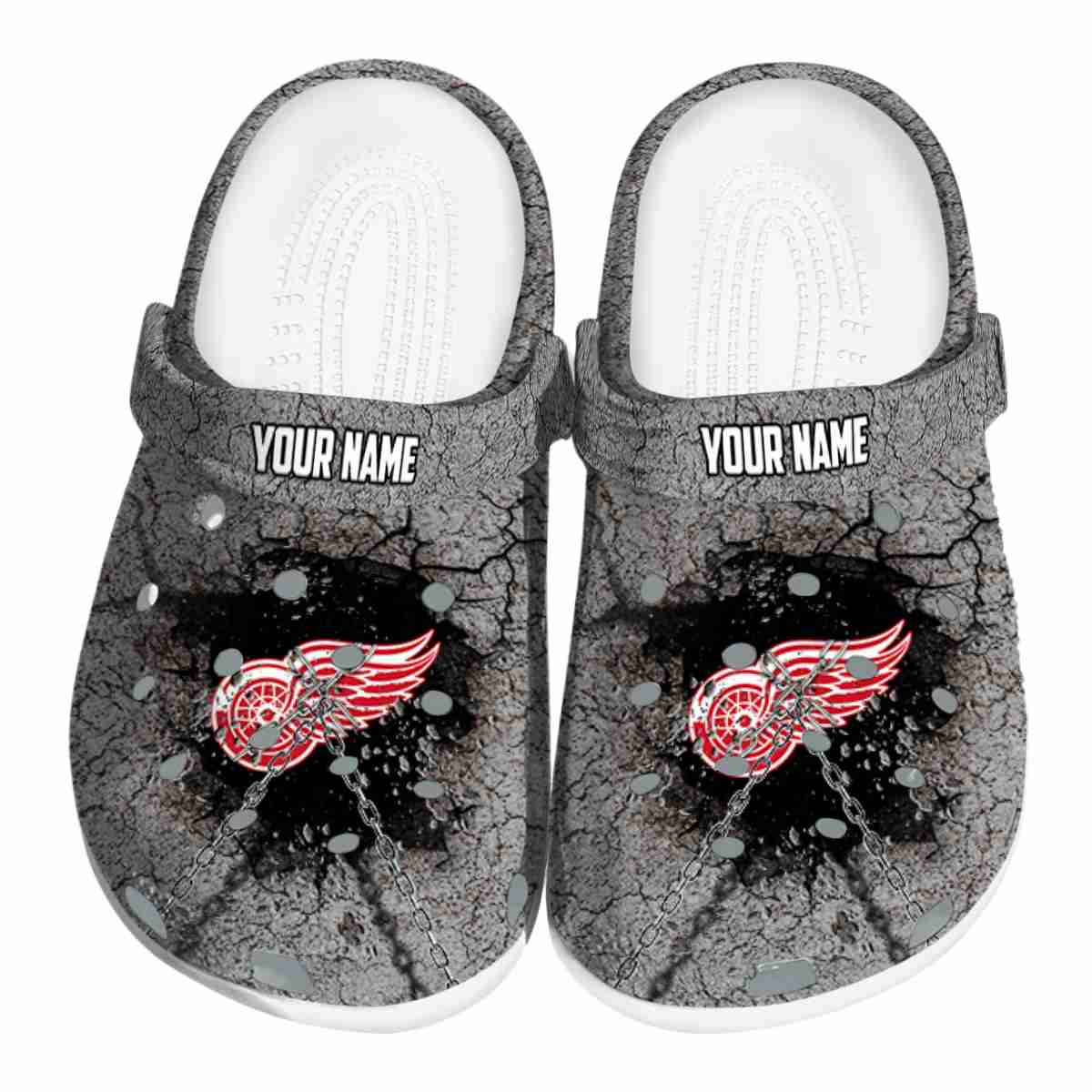 Detroit Red Wings NHL Sport Crocs Crocband Clogs Shoes Comfortable For Men Women and Kids