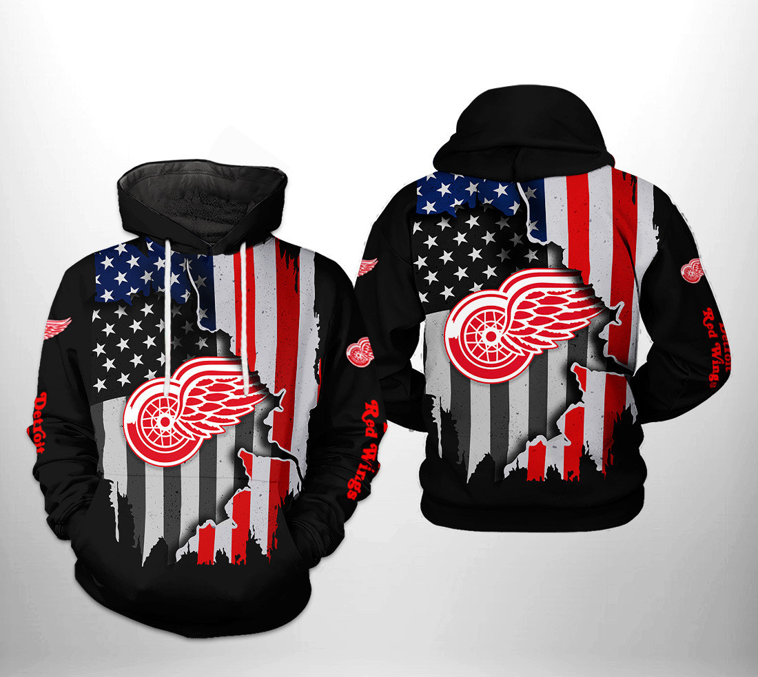 Detroit Red Wings US FLag Team 3D All Over Print Hoodie, Zip Hoodie