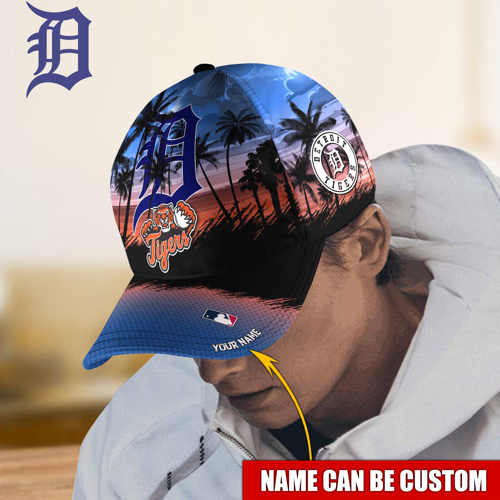 Detroit Tigers Custom Name Classic, Baseball Caps Trucker Hats Custom Hats Gifts For Men & Women