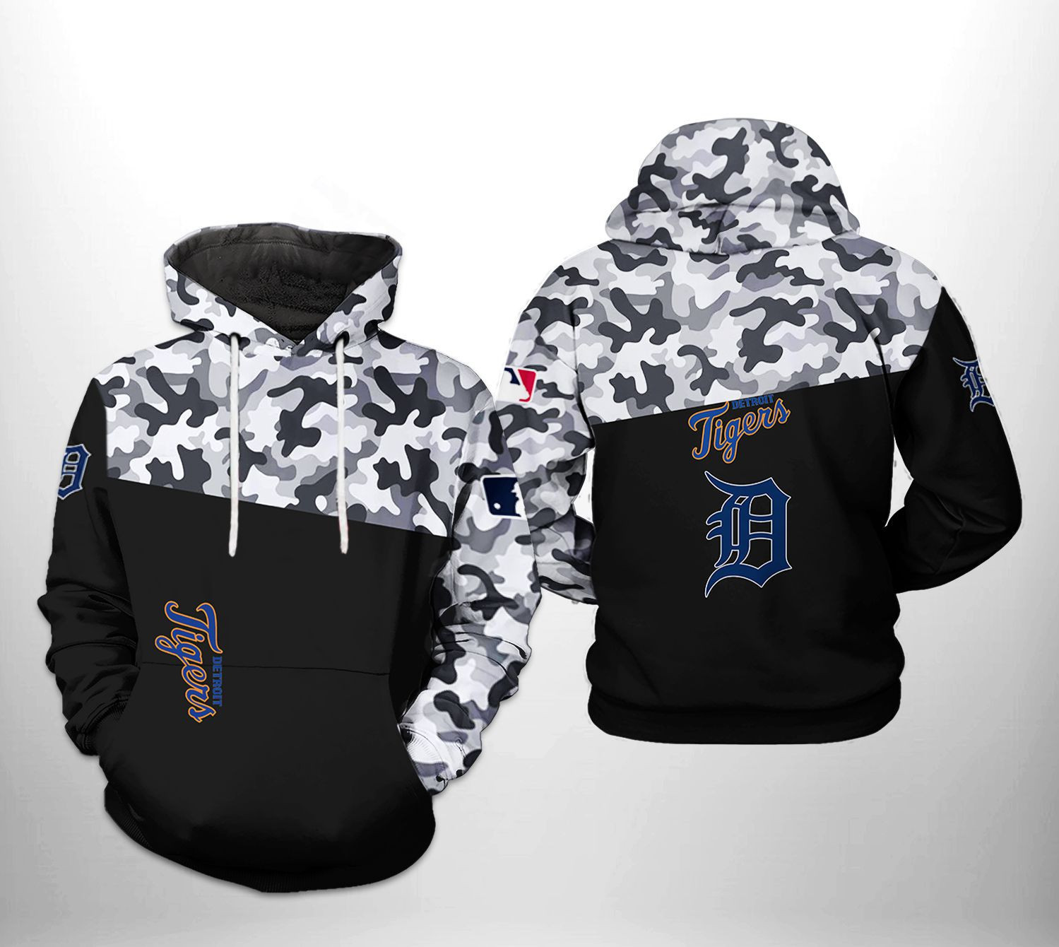 Detroit Tigers MLB Camo Veteran 3D All Over Print Hoodie, Zip Hoodie