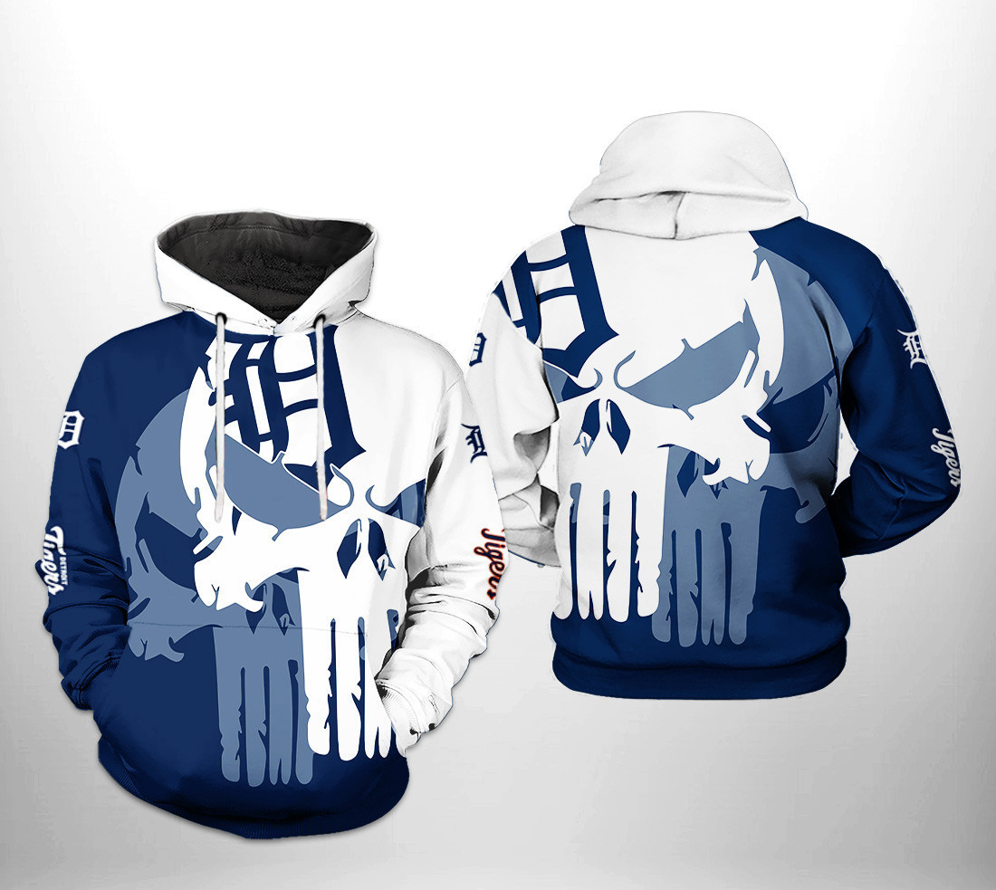 Detroit Tigers MLB Skull 3D All Over Print Hoodie, Zip Hoodie