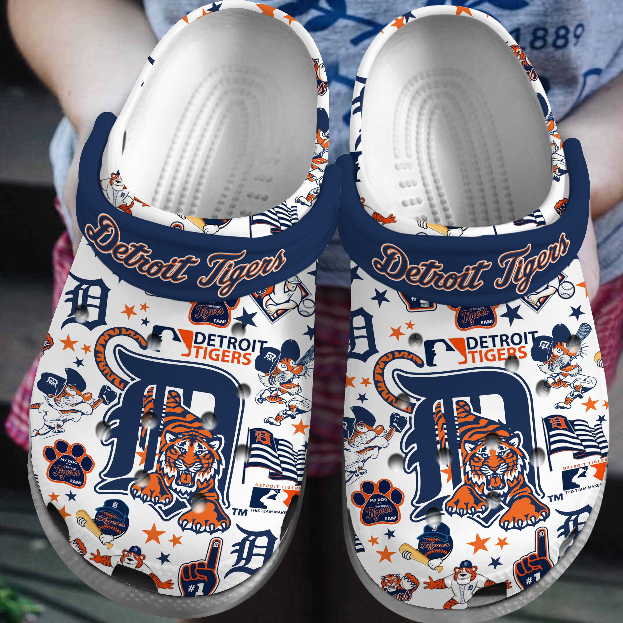 Detroit Tigers MLB Sport Crocs Crocband Clogs Shoes Comfortable For Men Women and Kids