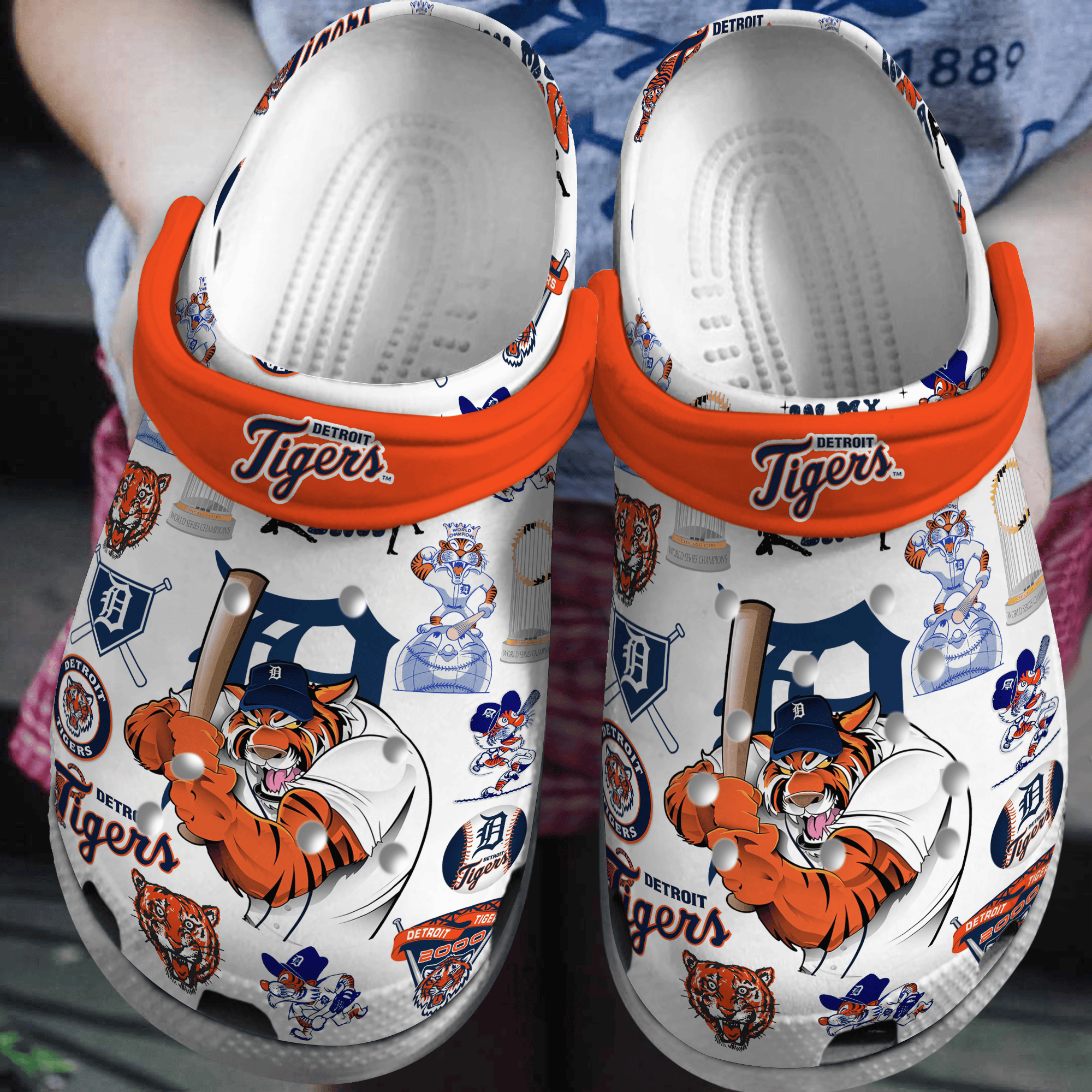Detroit Tigers MLB Sport Crocs Crocband Clogs Shoes Comfortable For Men Women and Kids
