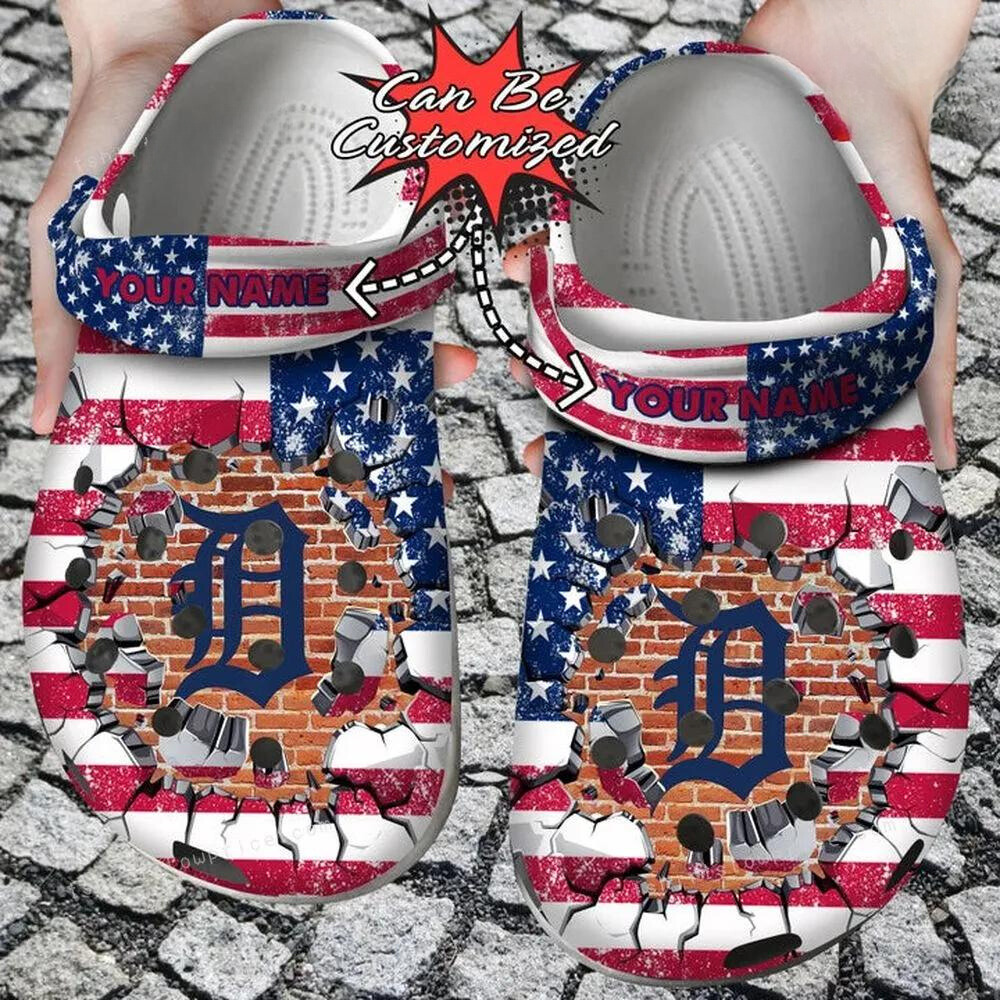 Detroit Tigers MLB Sport Crocs Crocband Clogs Shoes Comfortable For Men Women and Kids