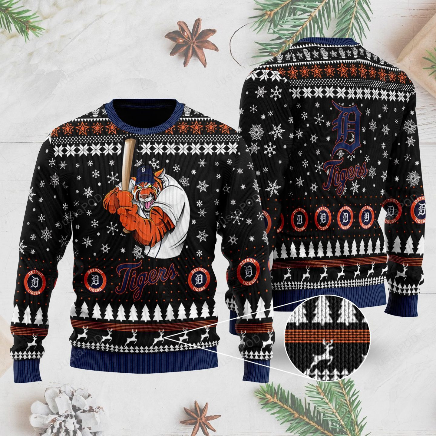 Detroit Tigers Ugly Christmas Sweater Adult 3D Funny Matching for family