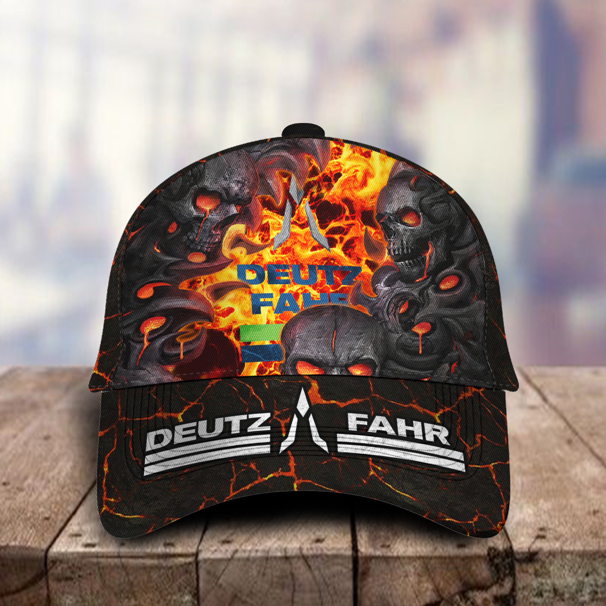 Deutz Fahr 3D Classic Cap Skull Fire Car Motor Brand Hats Trucker Hats Custom Hats Gifts For Men & Women
