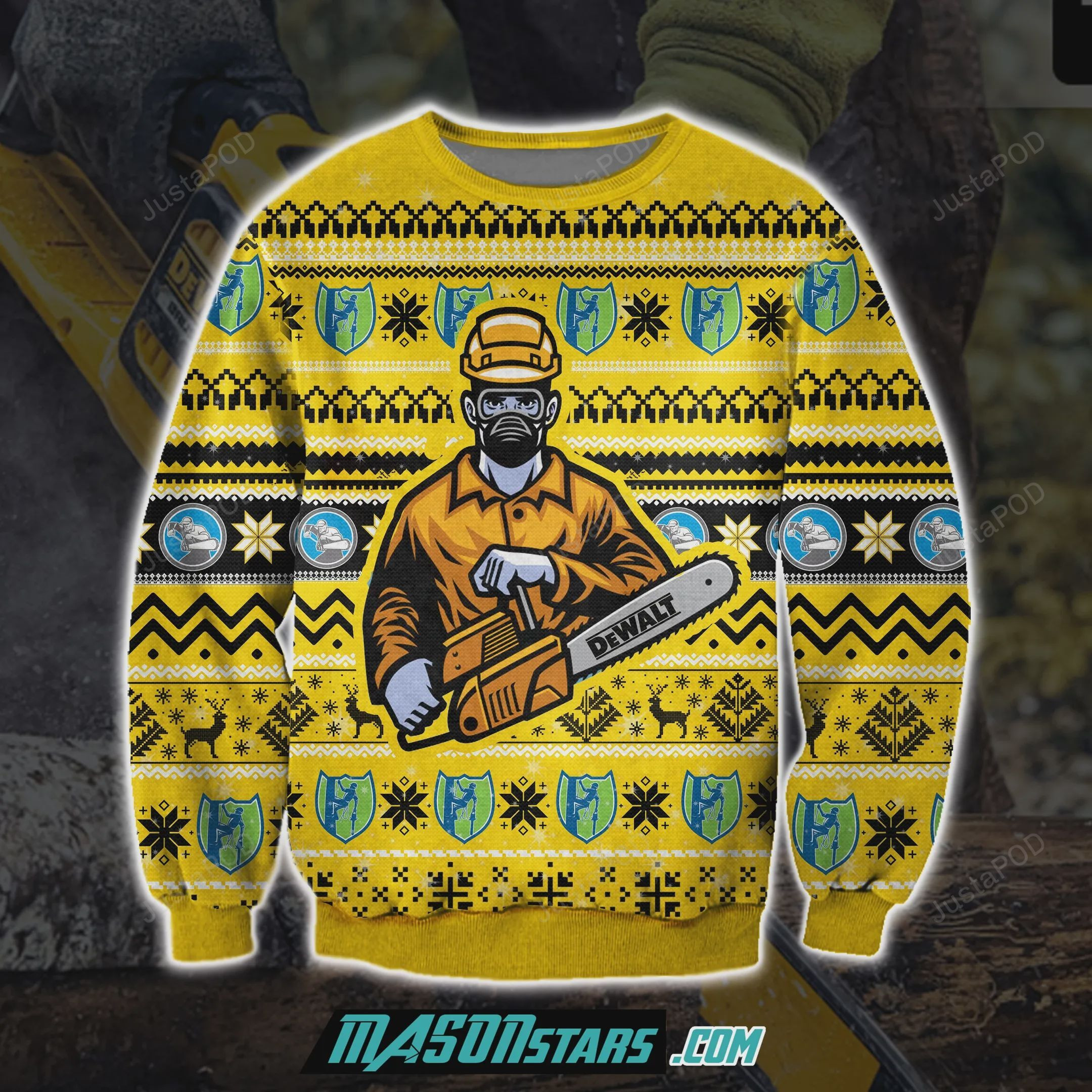 Dewalt Chainsaw 3D Ugly Christmas Sweater Adult 3D Funny Matching for family