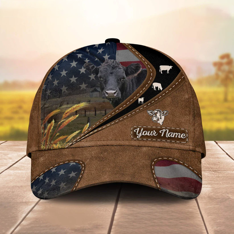 Dexter Leather Pattern American Customized Name Cap Trucker Hats Custom Hats Gifts For Men & Women