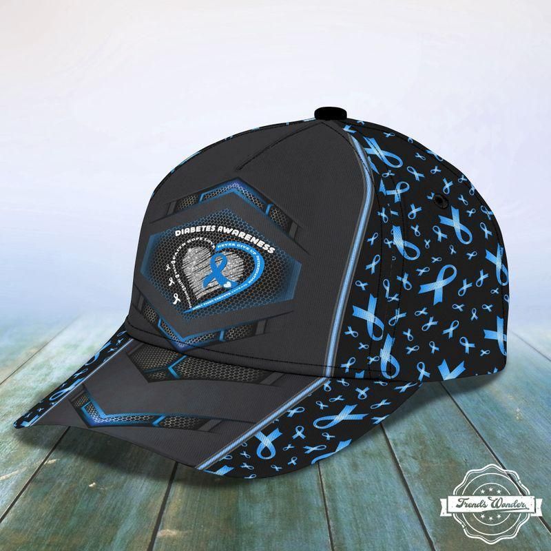 Diabetes Awareness Black Classic Cap Baseball Cap Trucker Hats Custom Hats Gifts For Men & Women