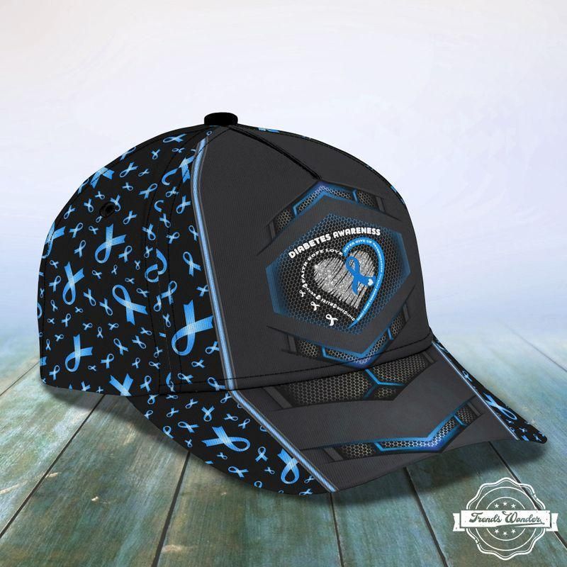 Diabetes Awareness Black Classic Cap Baseball Cap Trucker Hats Custom Hats Gifts For Men & Women