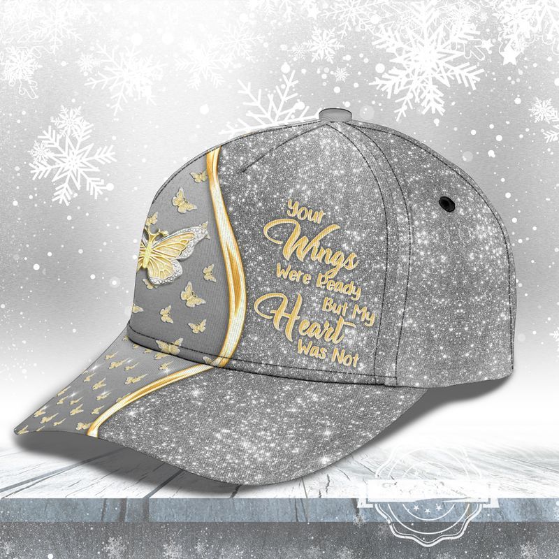 Diamond Gold Butterfly Grey Classic Cap Baseball Cap Trucker Hats Custom Hats Gifts For Men & Women