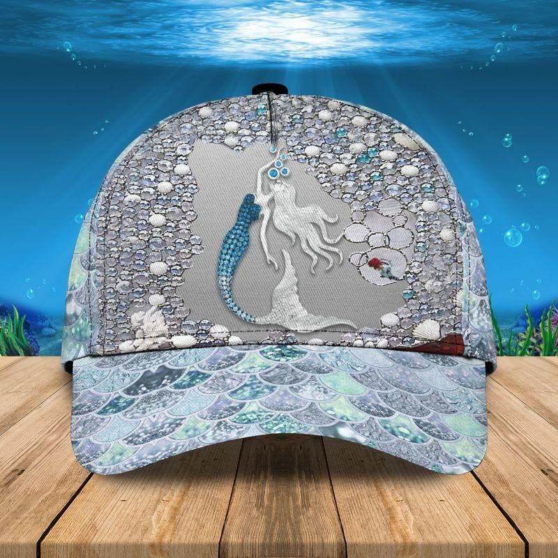 Diamond Ocean Mermaid Grey Classic Cap Baseball Cap Trucker Hats Custom Hats Gifts For Men & Women