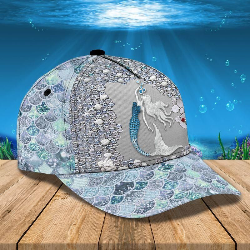 Diamond Ocean Mermaid Grey Classic Cap Baseball Cap Trucker Hats Custom Hats Gifts For Men & Women