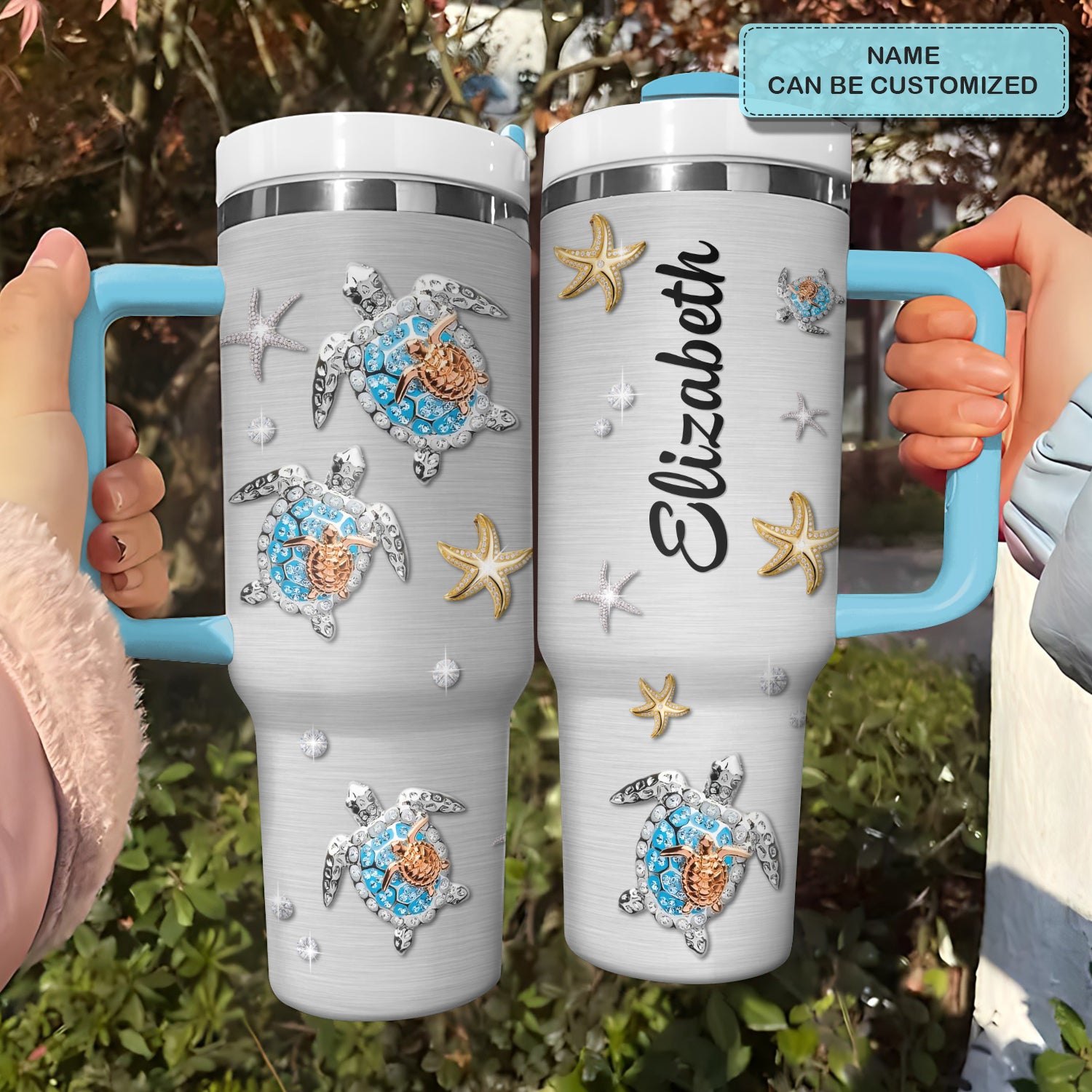 Diamond Sea Turtles Custom Stanley Cup 40 oz 30 oz Tumbler With HandleTVC2301727