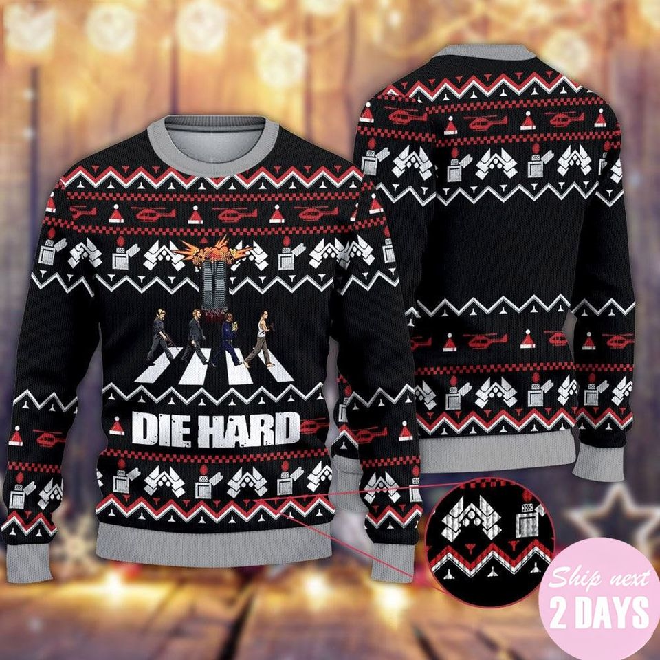 Die Hard Aber Road Ugly Sweater, Christmas Sweatshirt