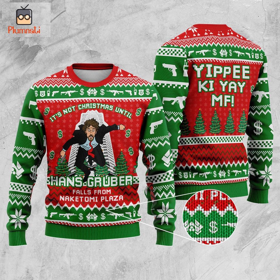 Die Hard Hans Gruber Ugly Christmas Sweater, It's Not Christmas Until Hans