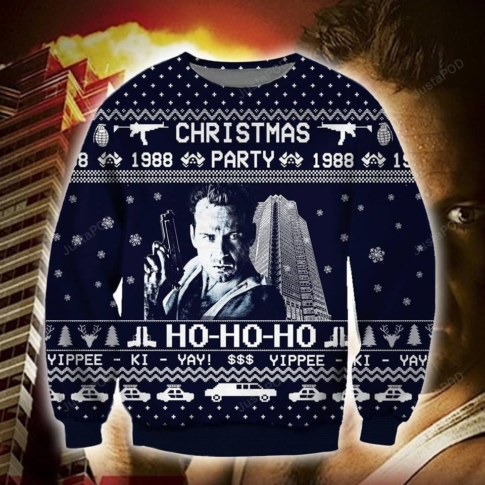 Die Hard Knitting Pattern 3D Print Ugly Christmas Sweater Adult 3D Funny Matching for family