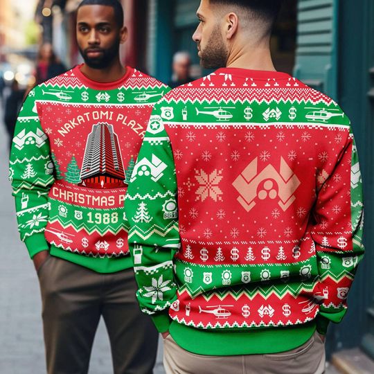 Die Hard Ugly Christmas Sweater, John McClane Christmas Movie Sweater, - Image 3