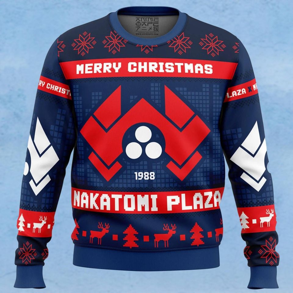 Die Hard Ugly Christmas Sweatshirt, Hans Gruber Falling Sweater