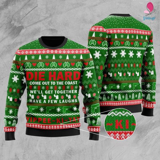 Die Hard Ugly Sweater, John McClane Christmas Sweatshirt - Image 2