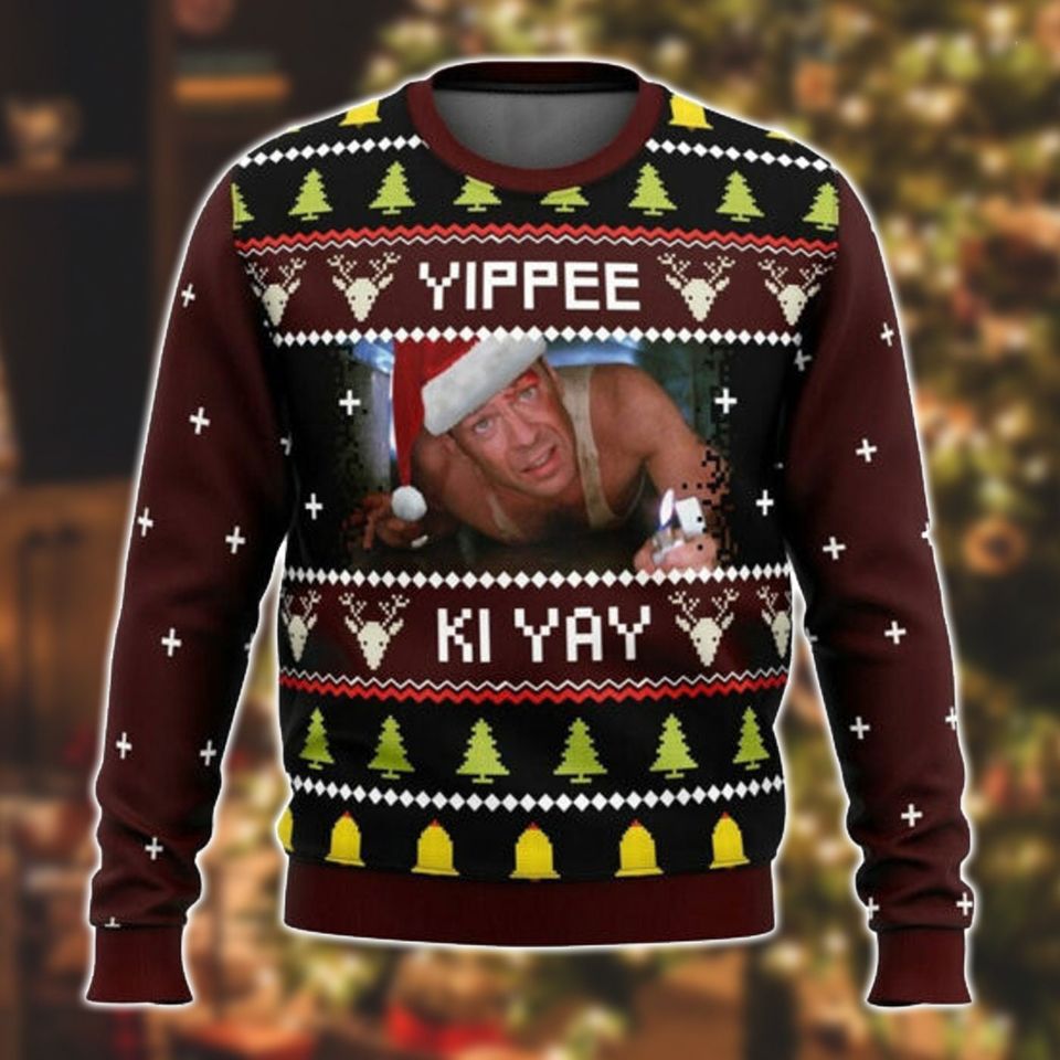 Die Hard Ugly Sweatshirt | John McClane Yippee Ki Yay Ugly Sweater