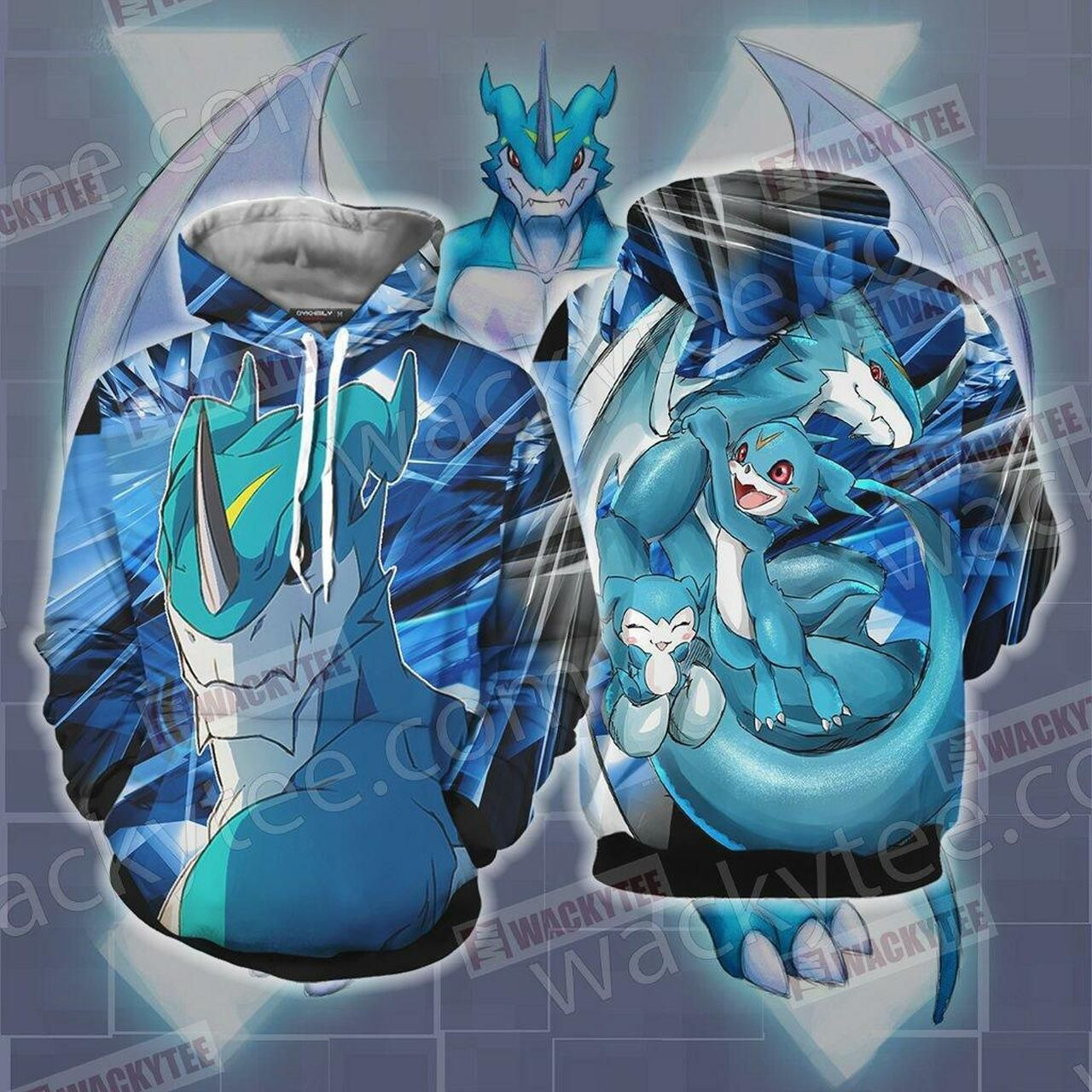 Digimon Exveemon Unisex 3D All Over Print Hoodie, Zip Hoodie