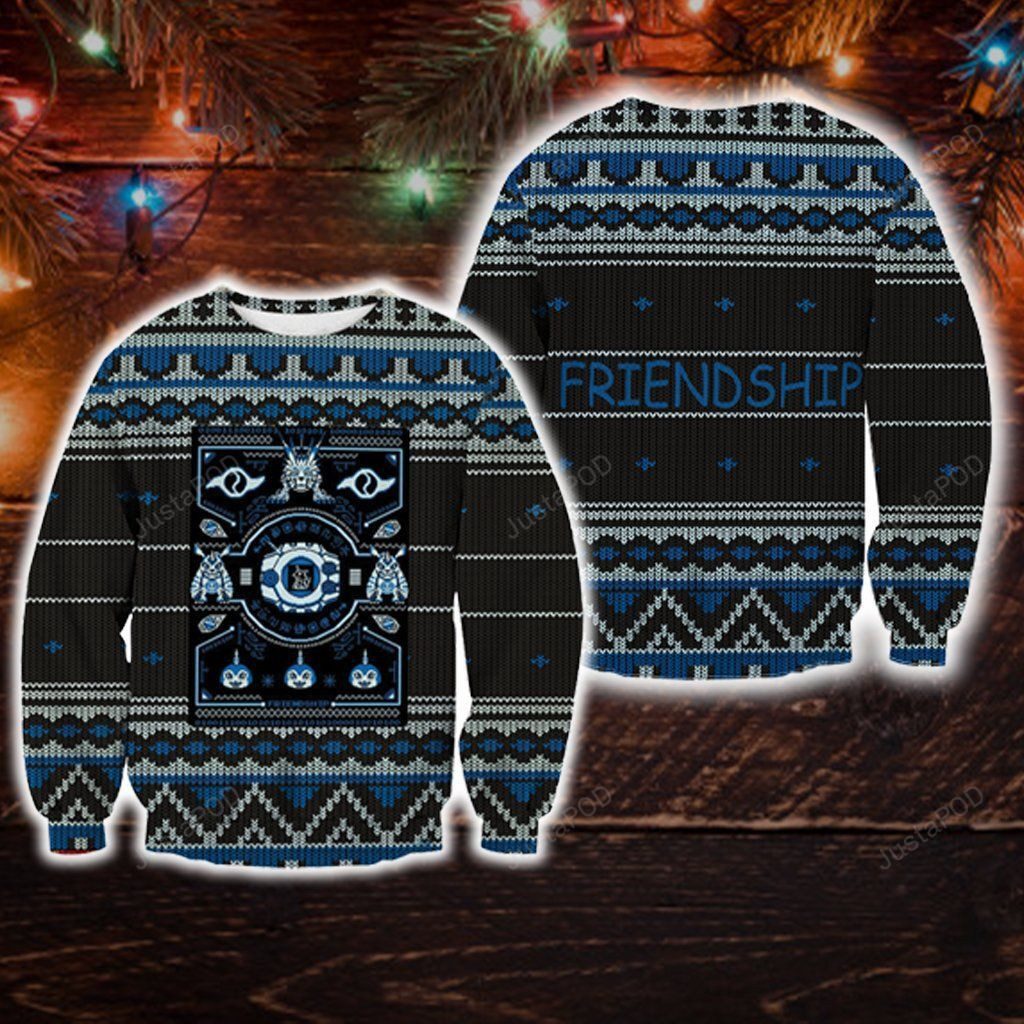 Digimon Friendship Ugly Christmas Sweater Adult 3D Funny Matching for family