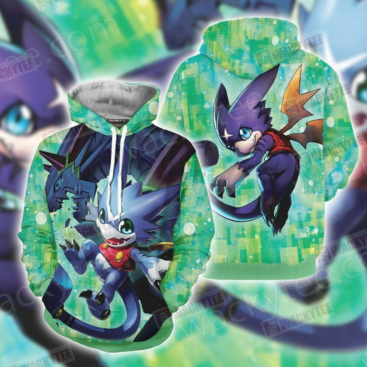 Digimon Gumdramon Unisex 3D All Over Print Hoodie, Zip Hoodie