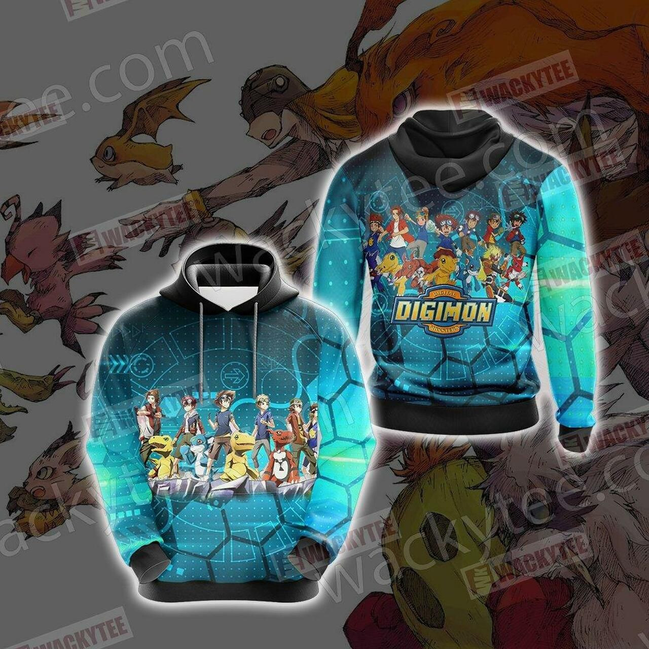 Digimon New Collection Unisex 3D All Over Print Hoodie, Zip Hoodie