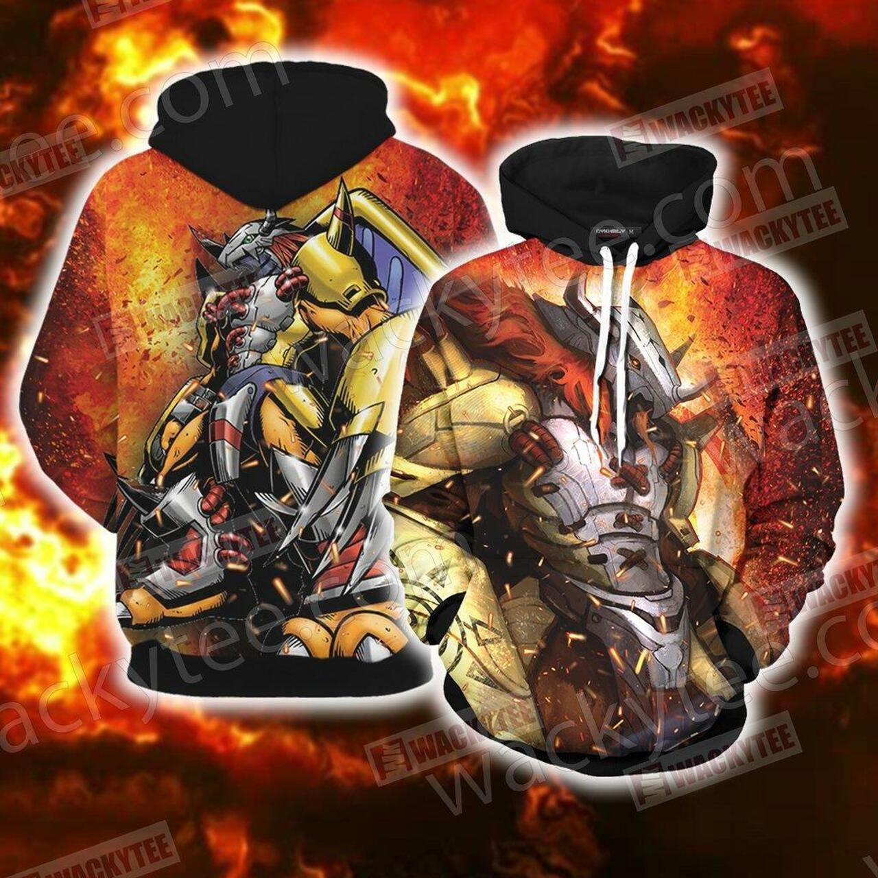 Digimon Wargreymon Unisex 3D All Over Print Hoodie, Zip Hoodie