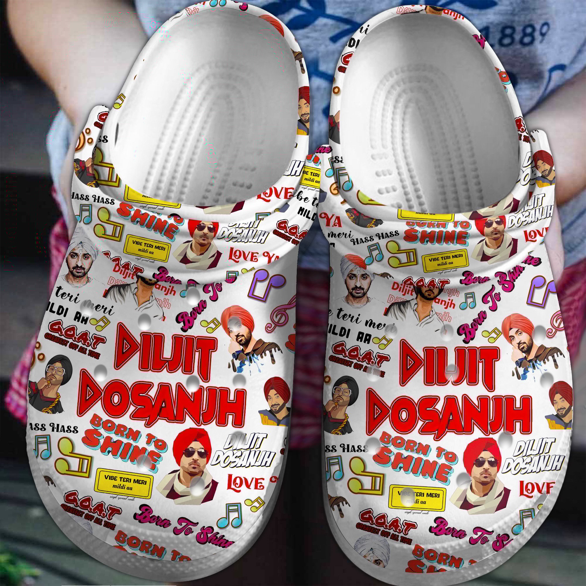 Diljit Dosanjh Music Crocs Crocband Clogs Shoes Comfortable For Men Women and Kids