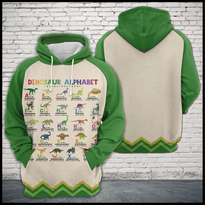 Dinosaur Alphabet 3D All Over Print Hoodie, Zip Hoodie