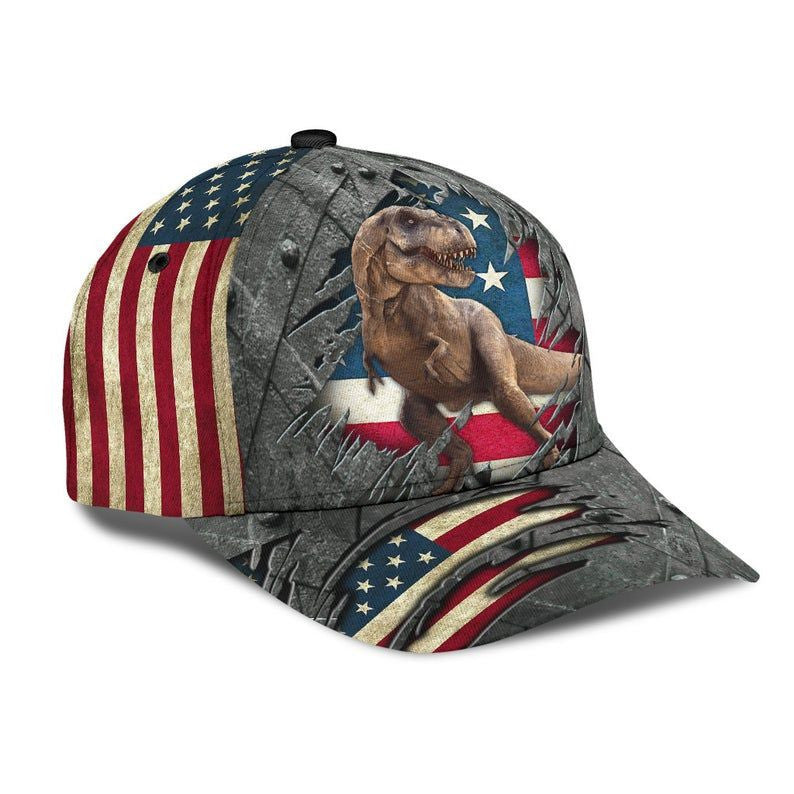 Dinosaur Crack Hat Classic Cap 3D, Crane Cap Gift For Him Gift For Dad Gift For Dinosaur Lover Trucker Hats Custom Hats Gifts For Men & Women