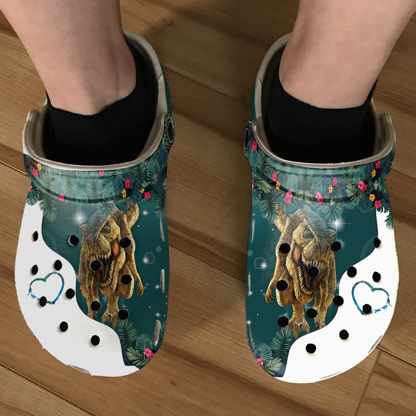 Dinosaur Crocs Crocband Clogs Shoes Comfortable For Men Women and Kids