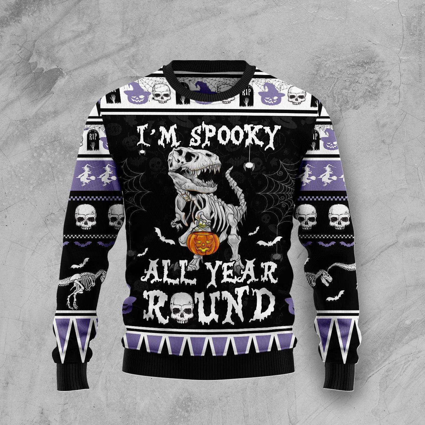 Dinosaur Spooky Ugly Christmas Sweater Adult 3D Funny Matching for family