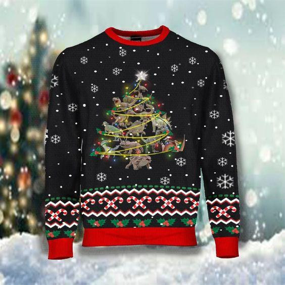 Dinosaur Ugly Christmas Sweater Adult 3D Funny Matching for family