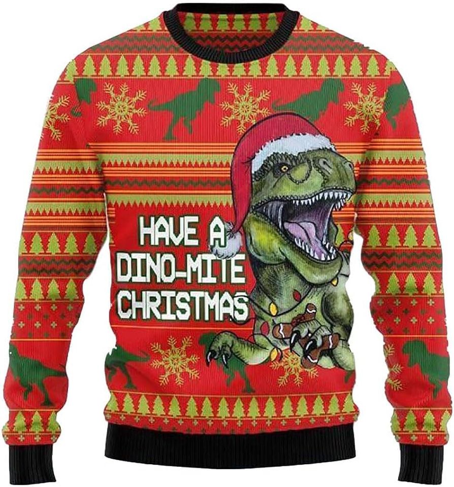 Dinosaur Ugly Sweatshirt Christmas Ugly Sweater