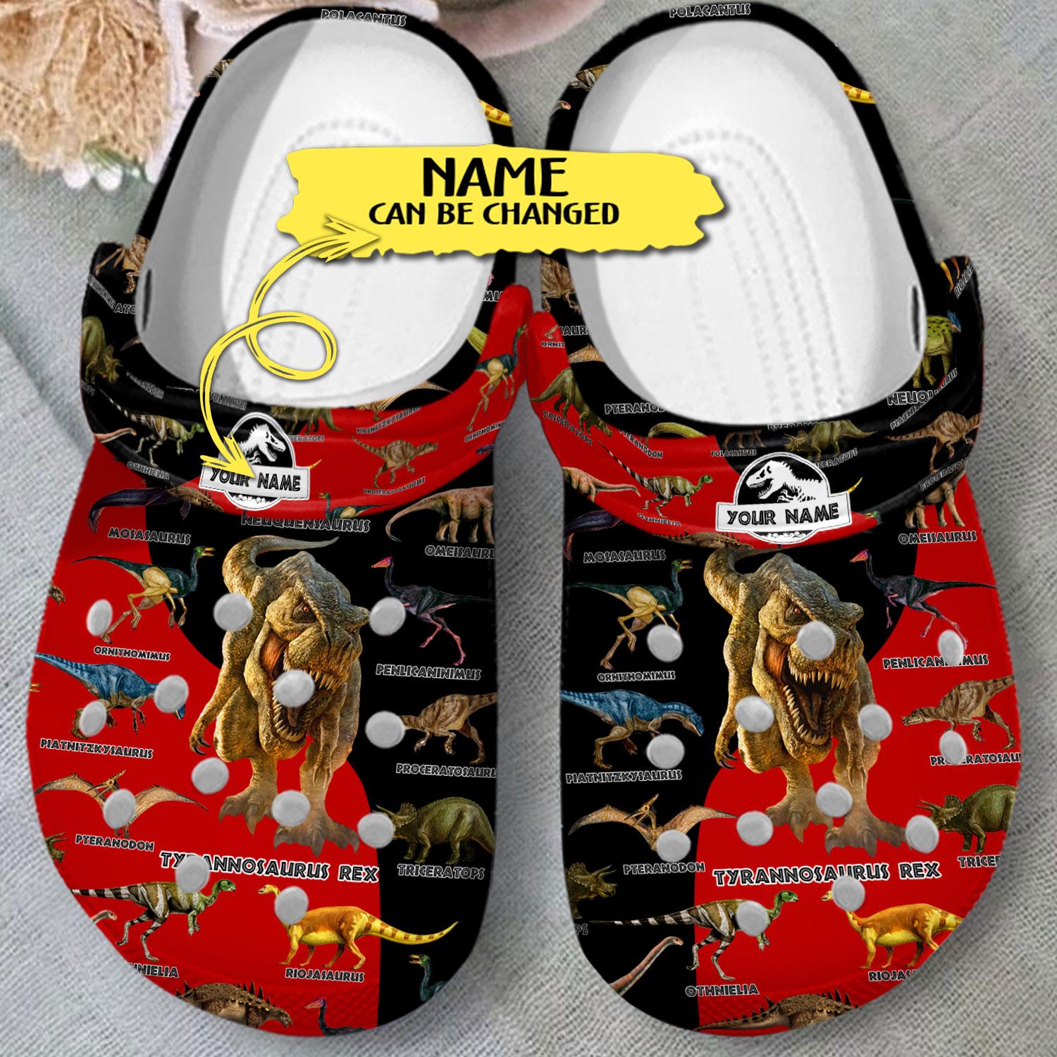 Dinosaurs Collection Crocs Crocband Clogs Shoes Comfortable For Men Women and Kids - Image 2