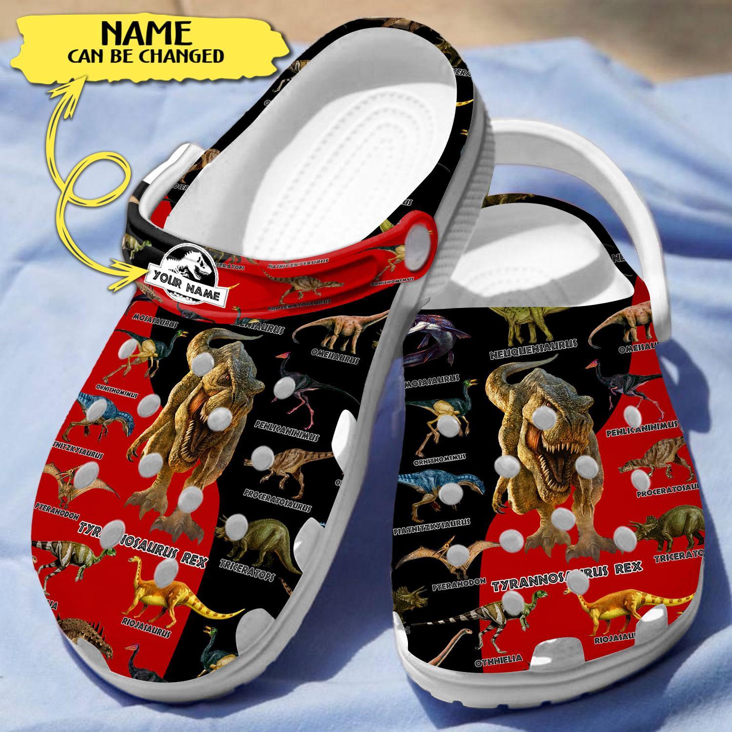 Dinosaurs Collection Crocs Crocband Clogs Shoes Comfortable For Men Women and Kids - Image 4