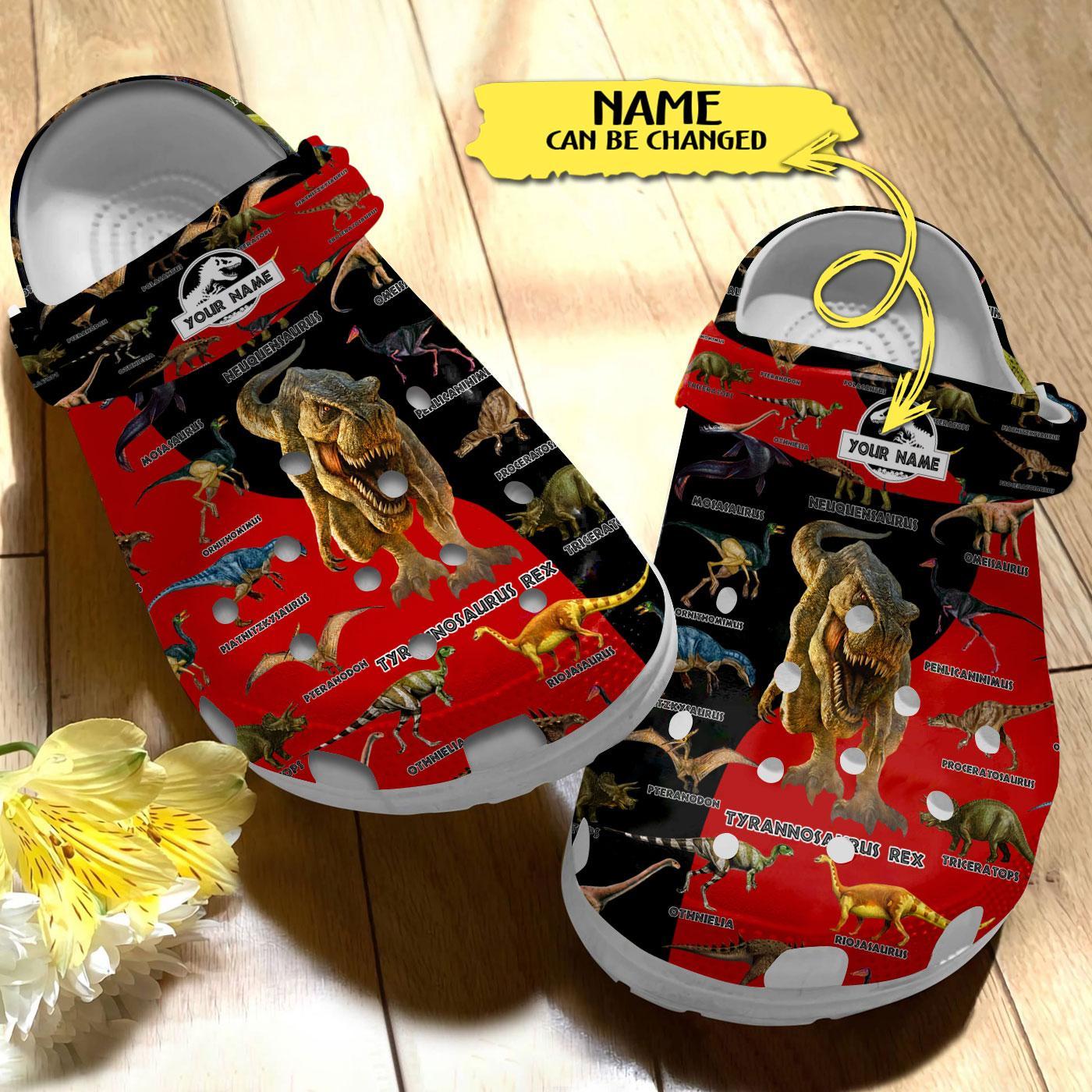 Dinosaurs Collection Crocs Crocband Clogs Shoes Comfortable For Men Women and Kids - Image 3