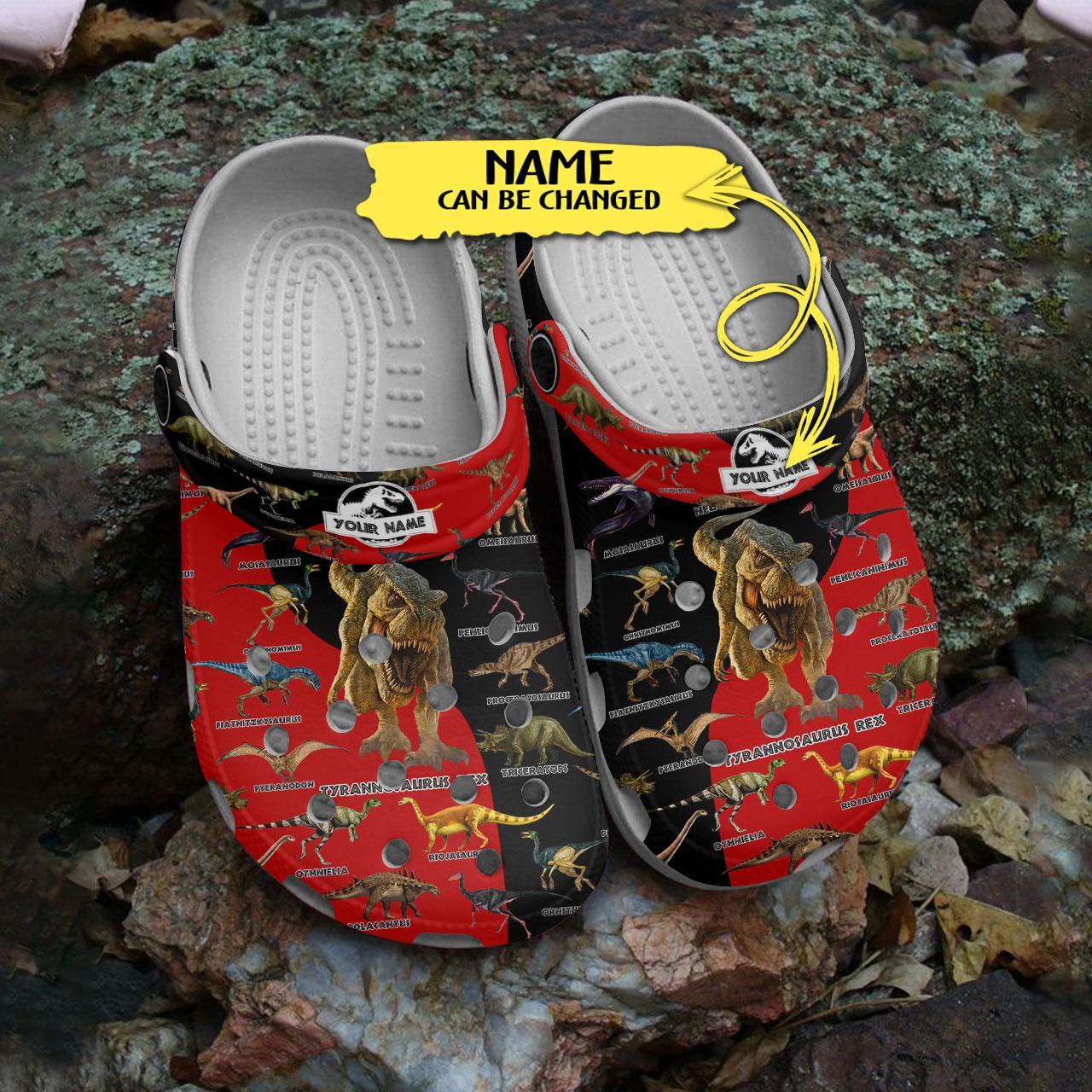 Dinosaurs Collection Crocs Crocband Clogs Shoes Comfortable For Men Women and Kids - Image 5