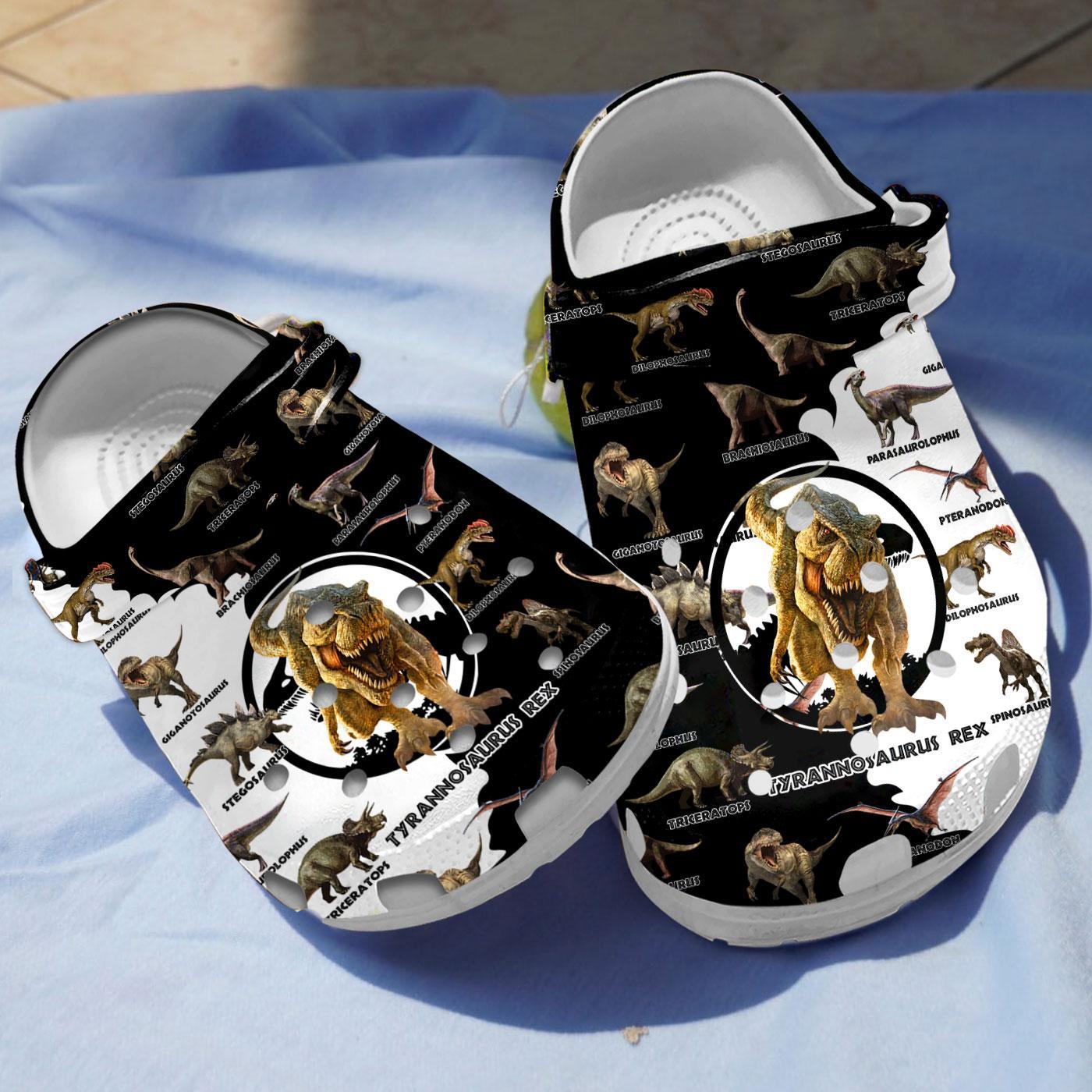 Dinosaurs Collection Crocs Crocband Clogs Shoes Comfortable For Men Women and Kids