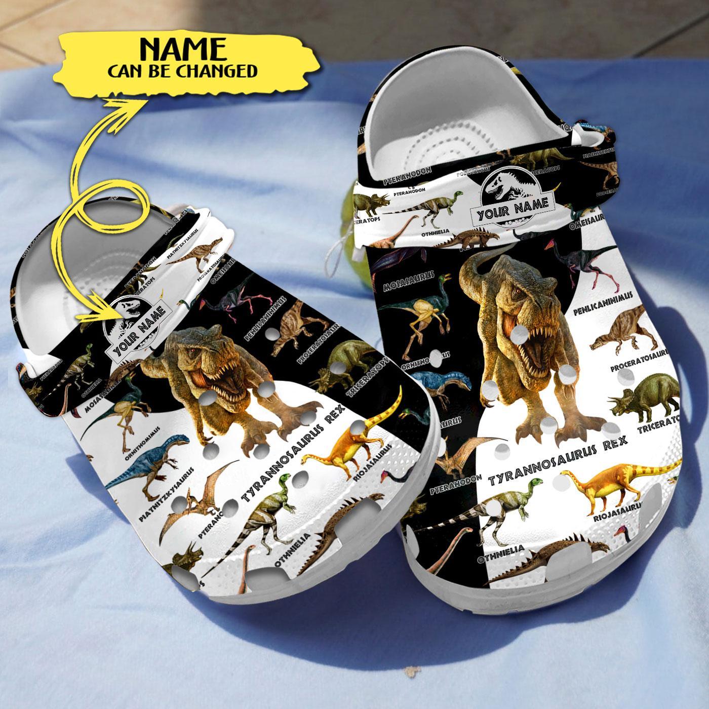 Dinosaurs Collection Crocs Crocband Clogs Shoes Comfortable For Men Women and Kids