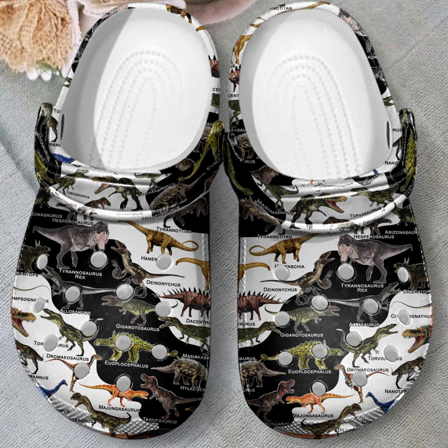 Dinosaurs Of The World Crocs Crocband Clogs Shoes Comfortable For Men Women and Kids