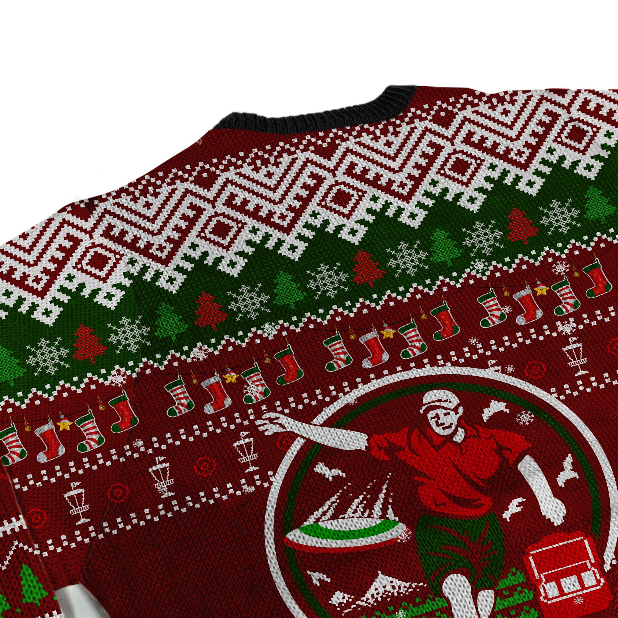 Disc Golf Image Noel Pattern For Frisbee Golfers Sport Lovers Unique Gifts Ugly Christmas Sweater Adult 3D Funny Matching for family - Image 5